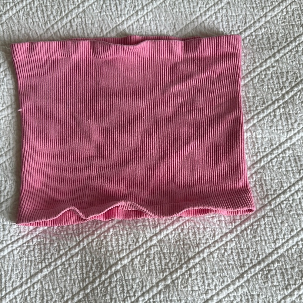 Free People Pink Ribbed Tube Top